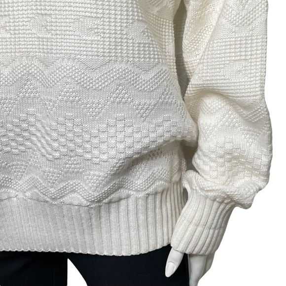 Vintage Oversized Slouchy Knit Sweater Light Academia Neutral Coastal - Picture 4 of 9